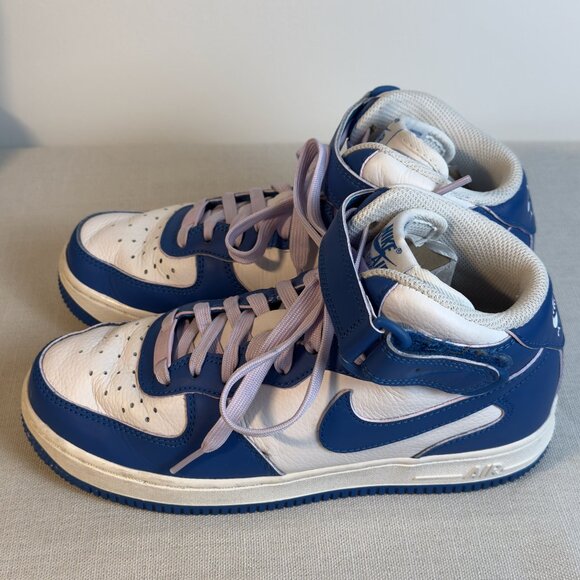 Nike Air Force 1 High Tops - Blue/White (Women's 7) - Picture 7 of 9